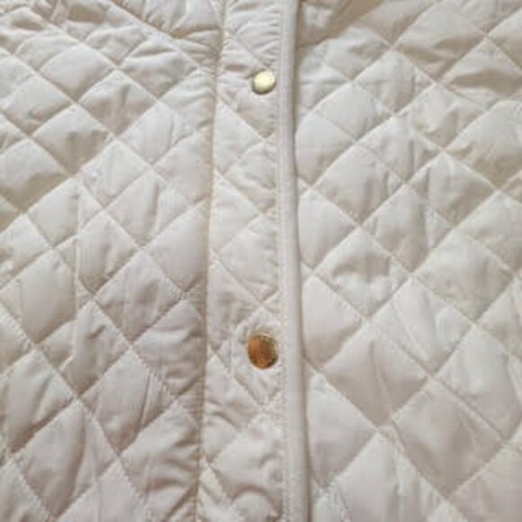 Talbots Quilted Vest Ivory White Fleece Lined Zip Snap Pockets Women’s Plus 2X - Picture 6 of 13